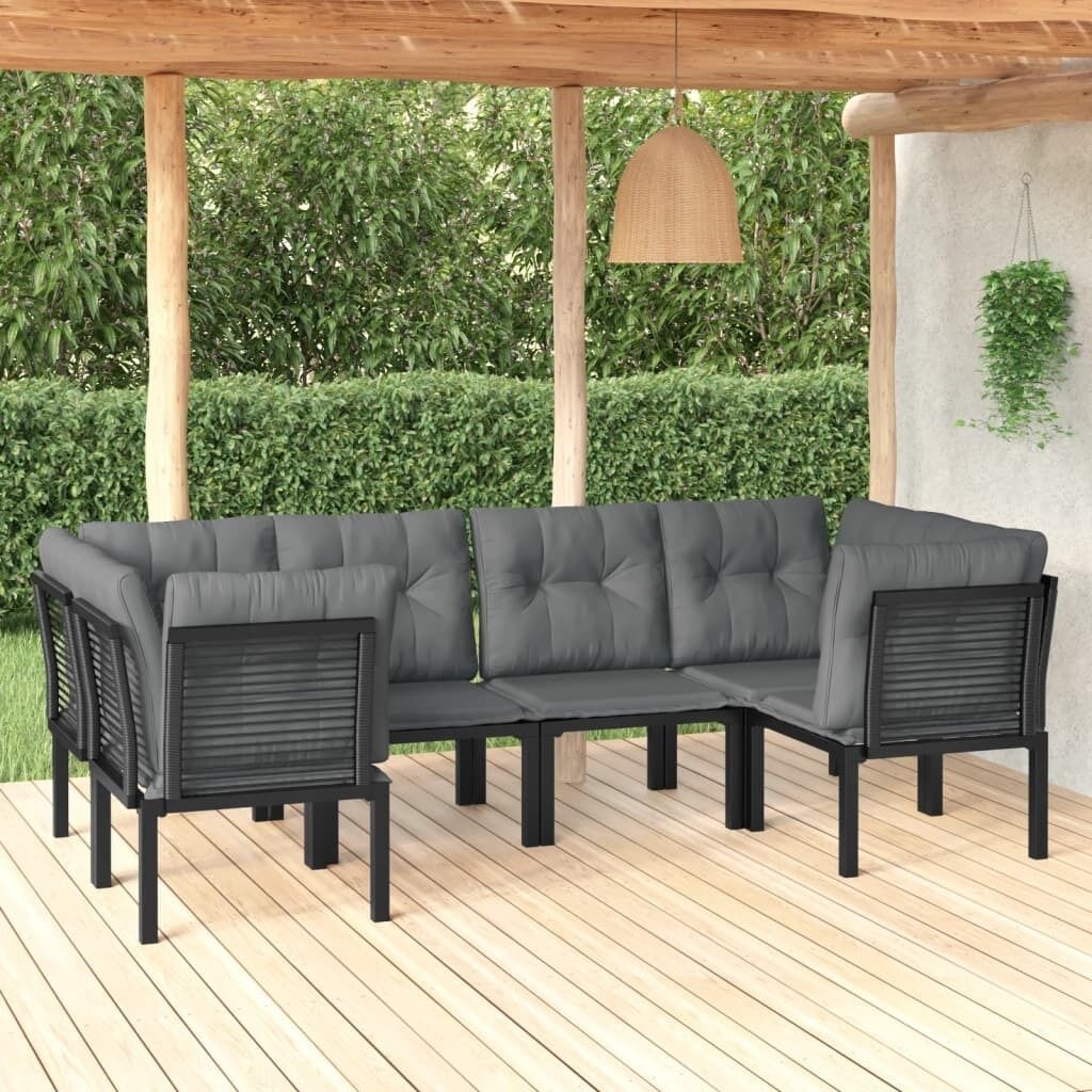 Garden Lounge Set Black and Grey Poly Rattan Garden Lounge Set Black and Grey Poly Rattan