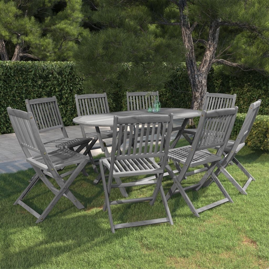Garden Dining Set Solid Acacia Wood Grey Garden Dining Set Solid Acacia Wood Grey