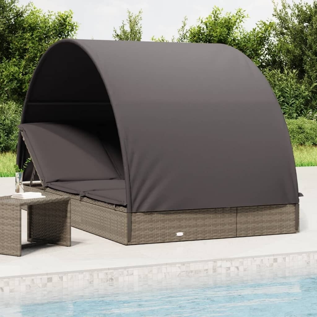 2-Person Sunbed with Round Roof 211x112x140 cm Poly Rattan 2-Person Sunbed with Round Roof 211x112x140 cm Poly Rattan