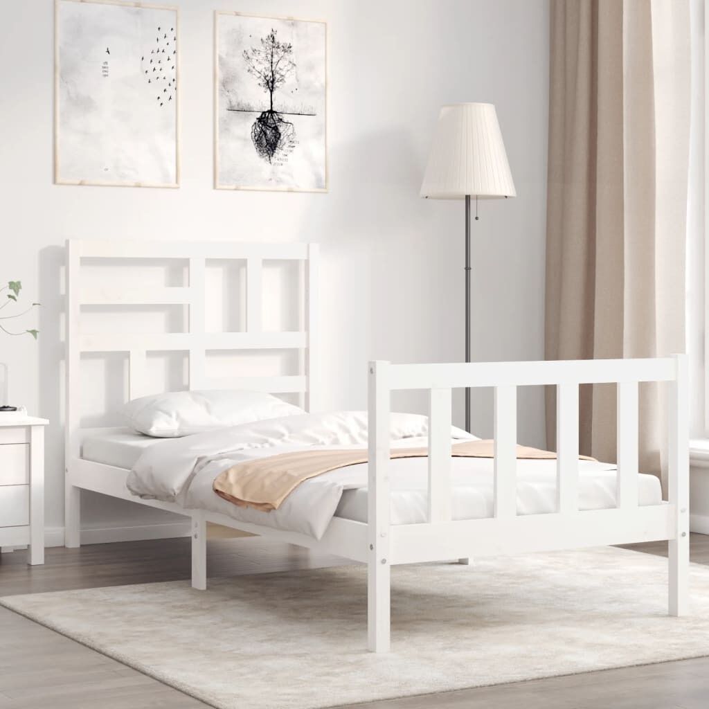 Bed Frame with Headboard Solid Wood Bed Frame with Headboard Solid Wood