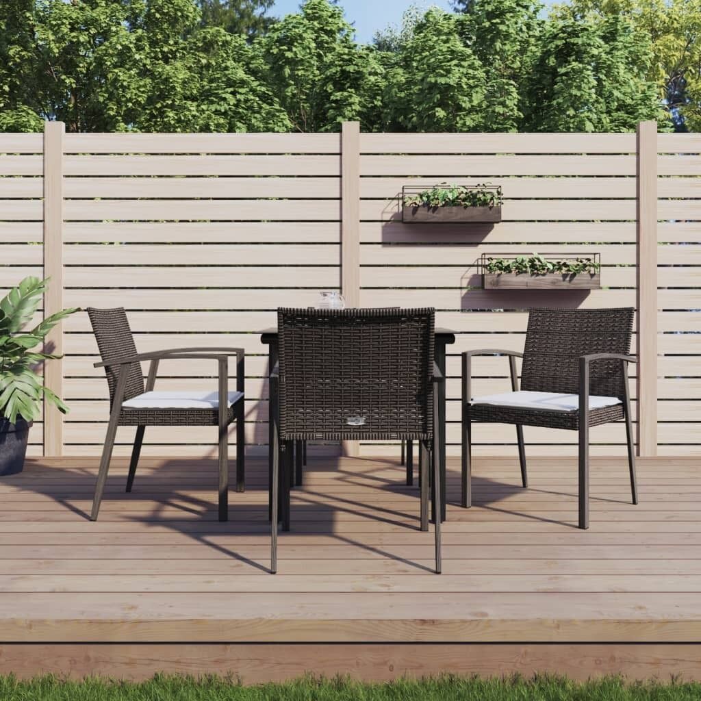 Garden Dining Set with Cushions Poly Rattan and Steel Garden Dining Set with Cushions Poly Rattan and Steel