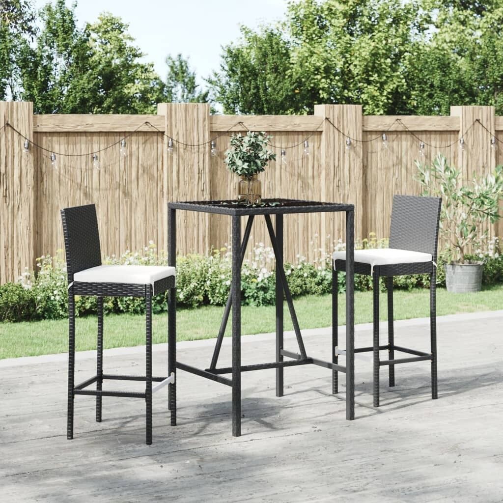Outdoor Bar Set with Cushions Poly Rattan Outdoor Bar Set with Cushions Poly Rattan
