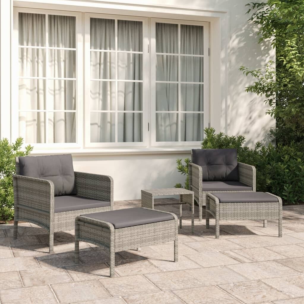5 Piece Garden Lounge Set with Cushions Poly Rattan 5 Piece Garden Lounge Set with Cushions Poly Rattan
