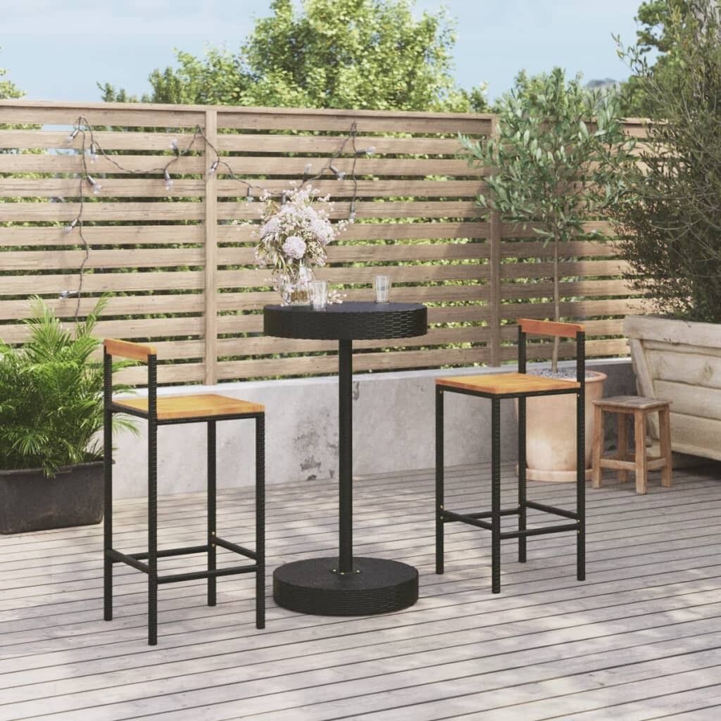 Garden Bar Set Poly Rattan&Solid Wood Acacia Garden Bar Set Poly Rattan&Solid Wood Acacia