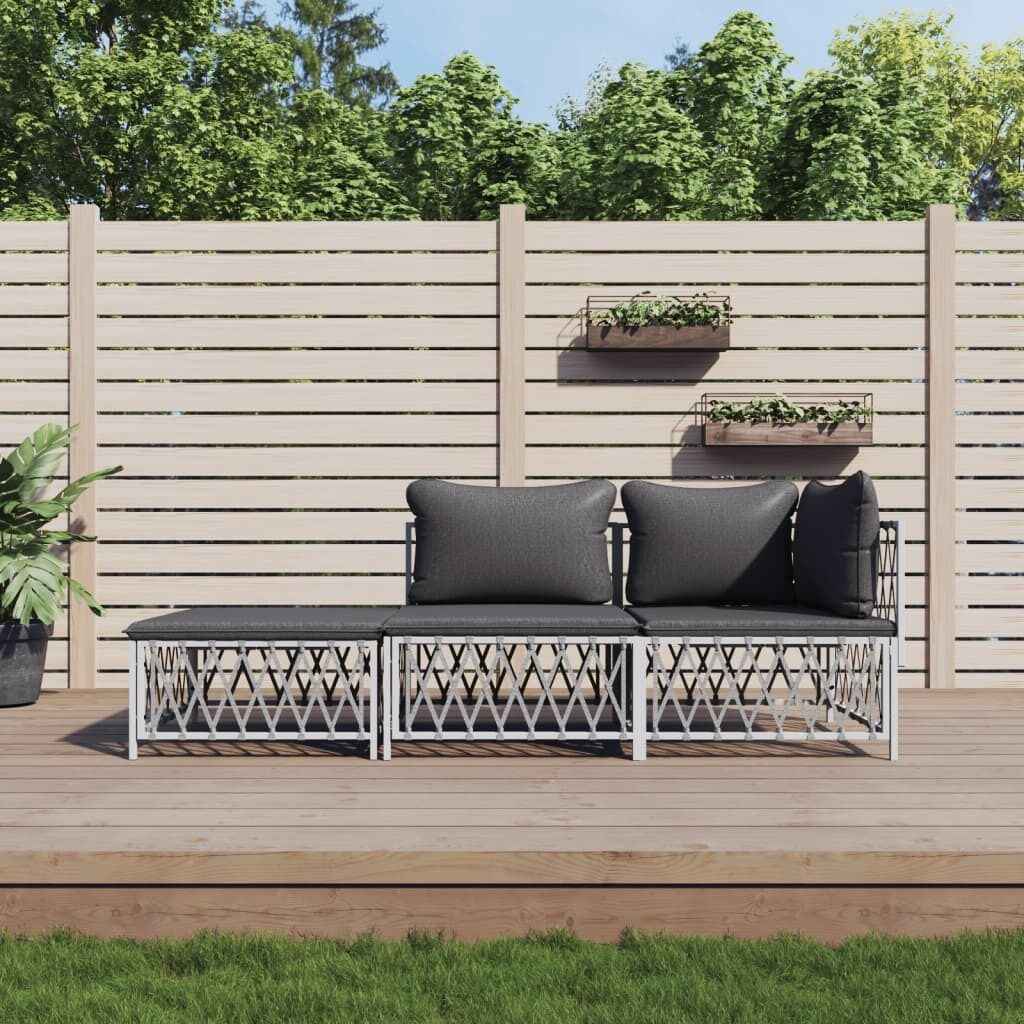 Garden Lounge Set with Cushions Steel Garden Lounge Set with Cushions Steel