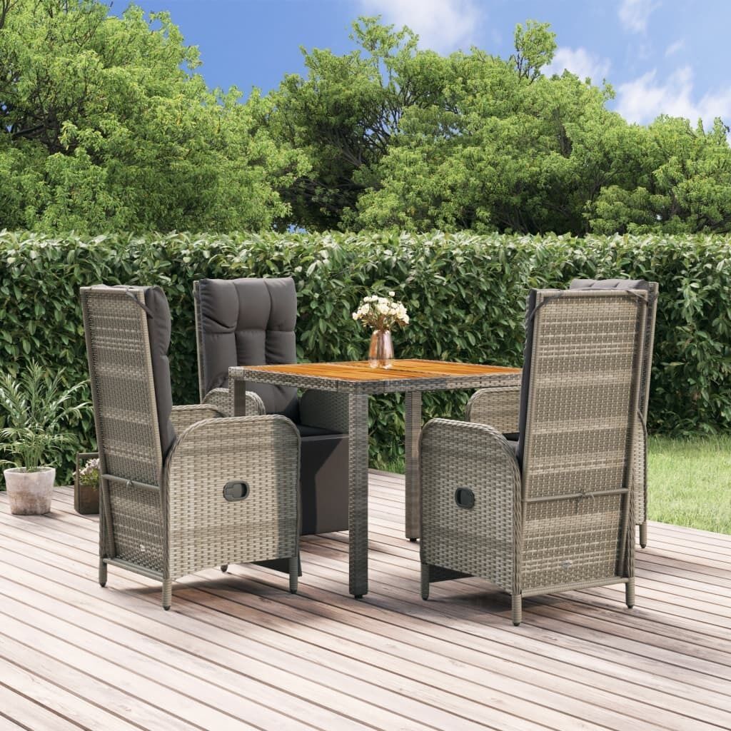 Garden Dining Set with Cushions Grey Poly Rattan Garden Dining Set with Cushions Grey Poly Rattan