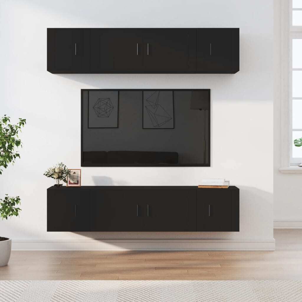 6 Piece TV Cabinet Set Engineered Wood 6 Piece TV Cabinet Set Engineered Wood