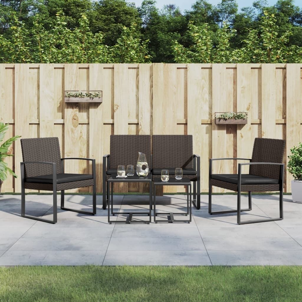 5 piece Garden Dining Set with Cushions PP Rattan 5 piece Garden Dining Set with Cushions PP Rattan