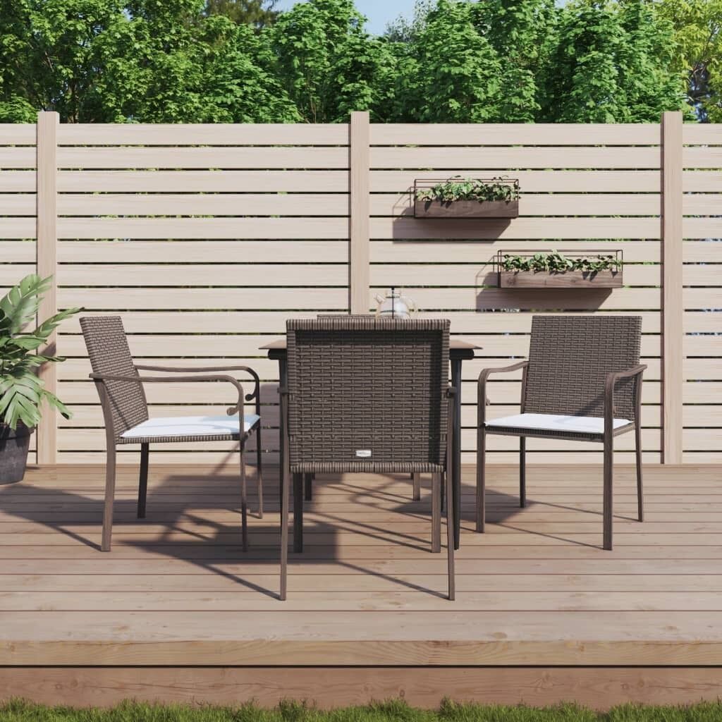 Garden Dining Set with Cushions Poly Rattan and Steel Garden Dining Set with Cushions Poly Rattan and Steel