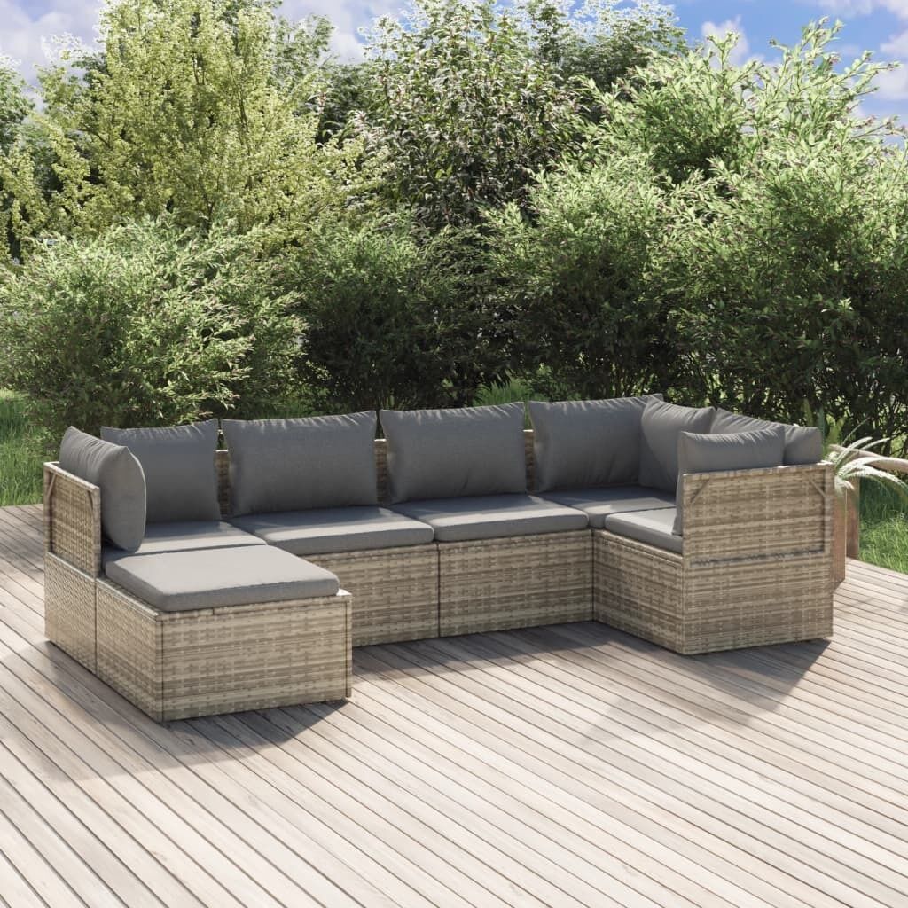 Garden Lounge Set with Cushions Grey Poly Rattan Garden Lounge Set with Cushions Grey Poly Rattan
