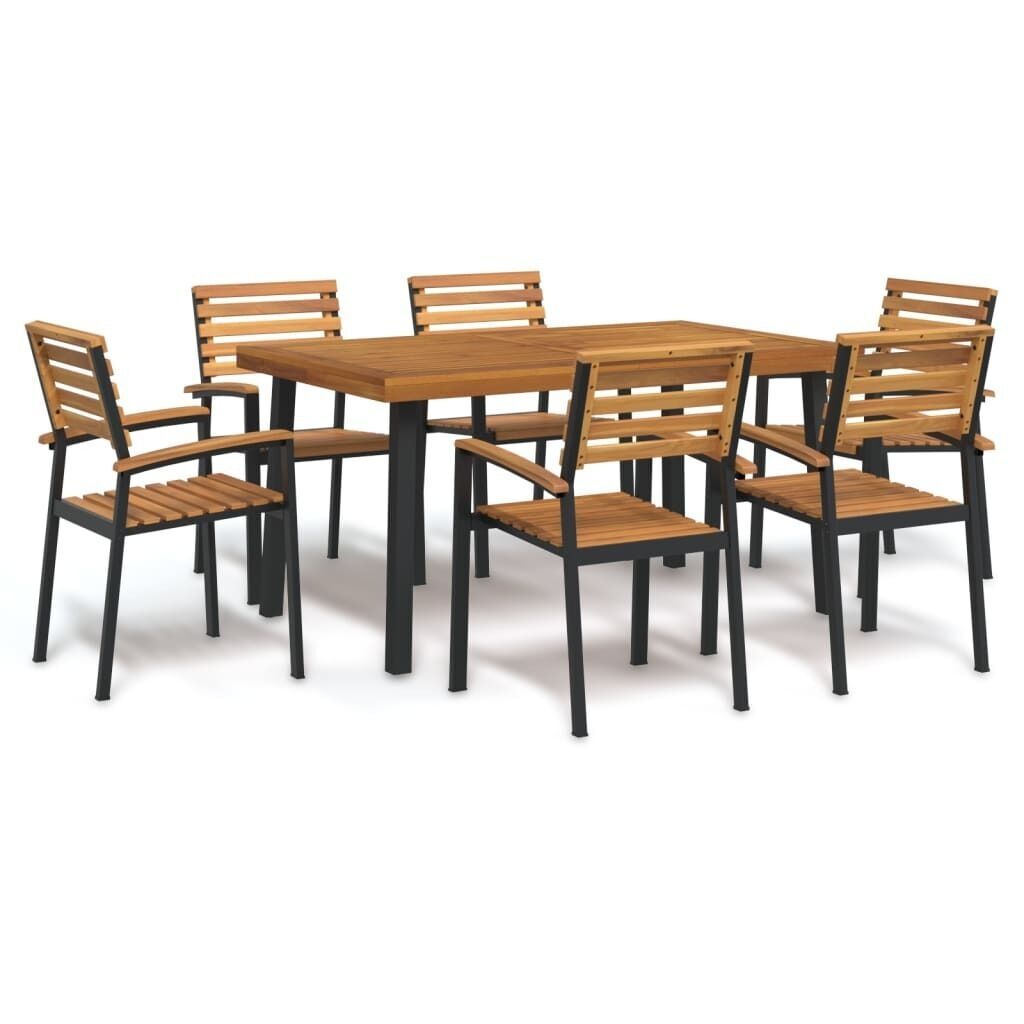 Garden Dining Set Solid Wood Acacia and Metal Garden Dining Set Solid Wood Acacia and Metal