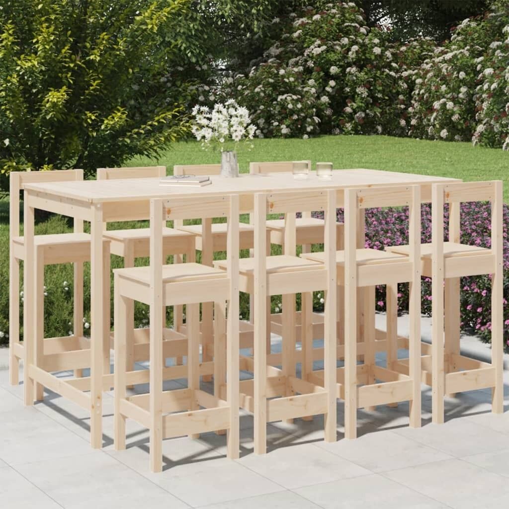 9 Piece Garden Bar Set Solid Pine Wood 9 Piece Garden Bar Set Solid Pine Wood