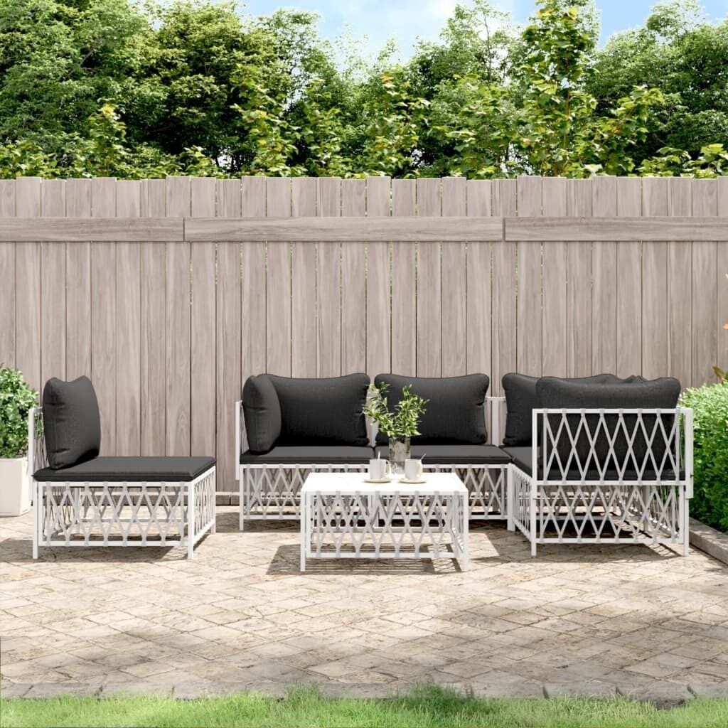 Garden Lounge Set with Cushions Steel Garden Lounge Set with Cushions Steel