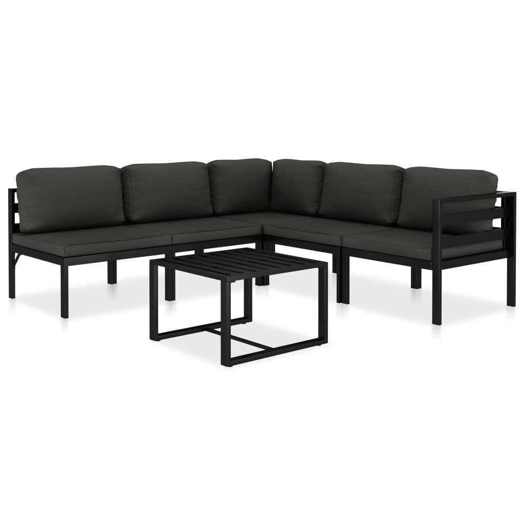 Garden Lounge Set with Cushions Aluminium Anthracite Garden Lounge Set with Cushions Aluminium Anthracite