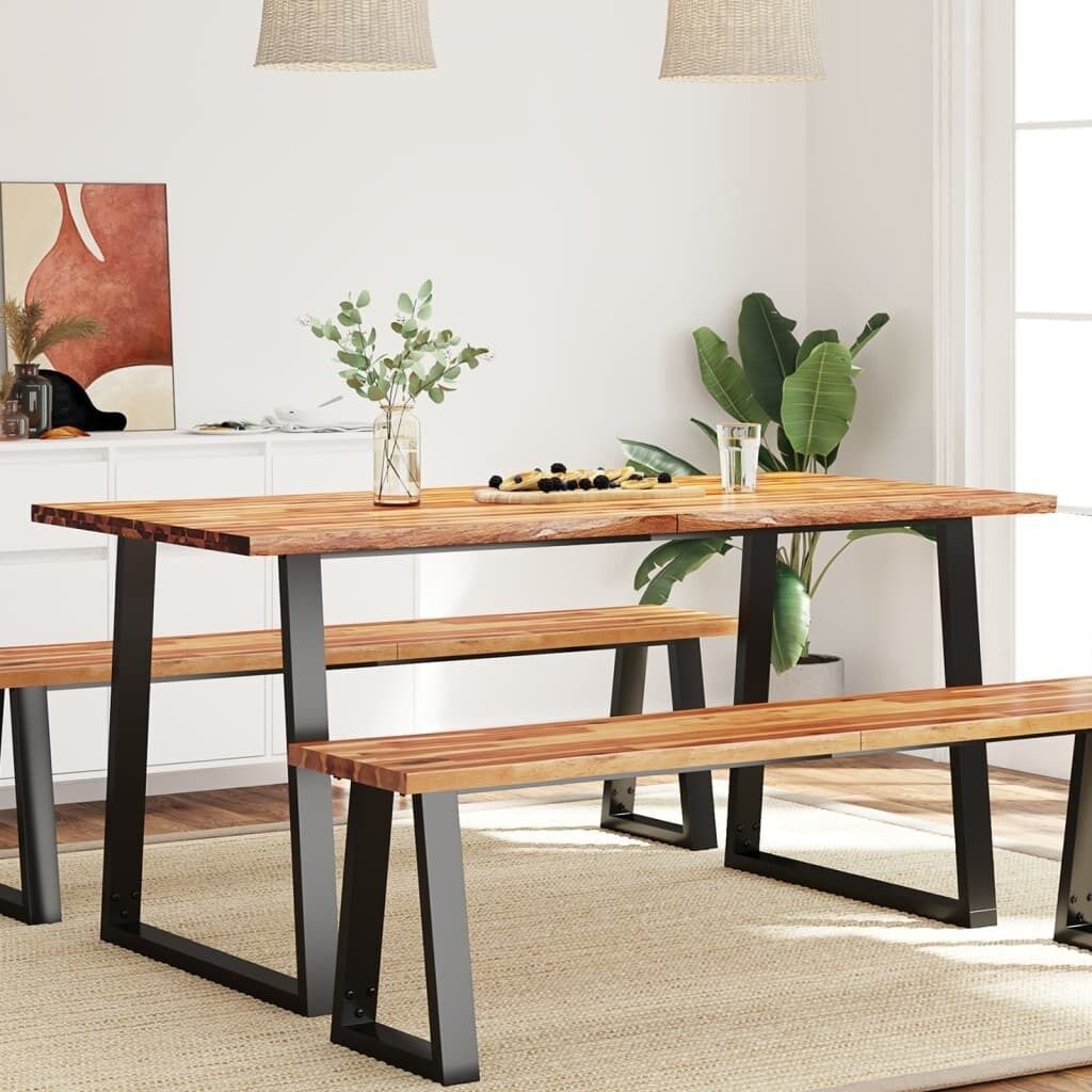 Dining Table with Live Edge Solid Wood Acacia Dining Table with Live Edge Solid Wood Acacia