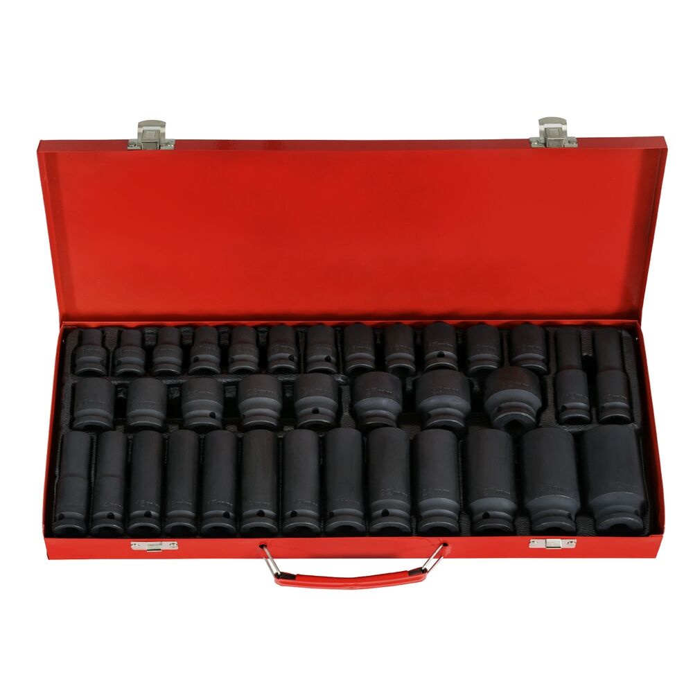 35pcs 1/2" Drive Impact Socket Set Metric 8-32mm with Case 35pcs 1/2" Drive Impact Socket Set Metric 8-32mm with Case