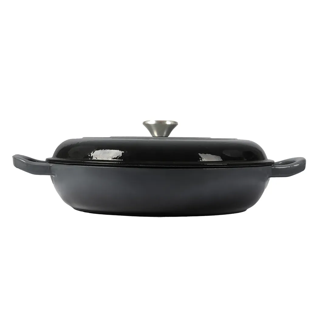 3.5L Enamel Dutch Oven Pan in Black Colour 3.5L Enamel Dutch Oven Pan in Black Colour