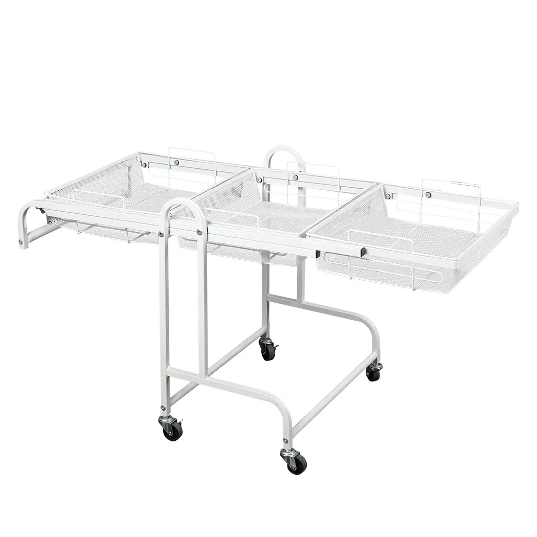 3 Tier Kitchen Trolley Cart Swivel White Colour 3 Tier Kitchen Trolley Cart Swivel White Colour