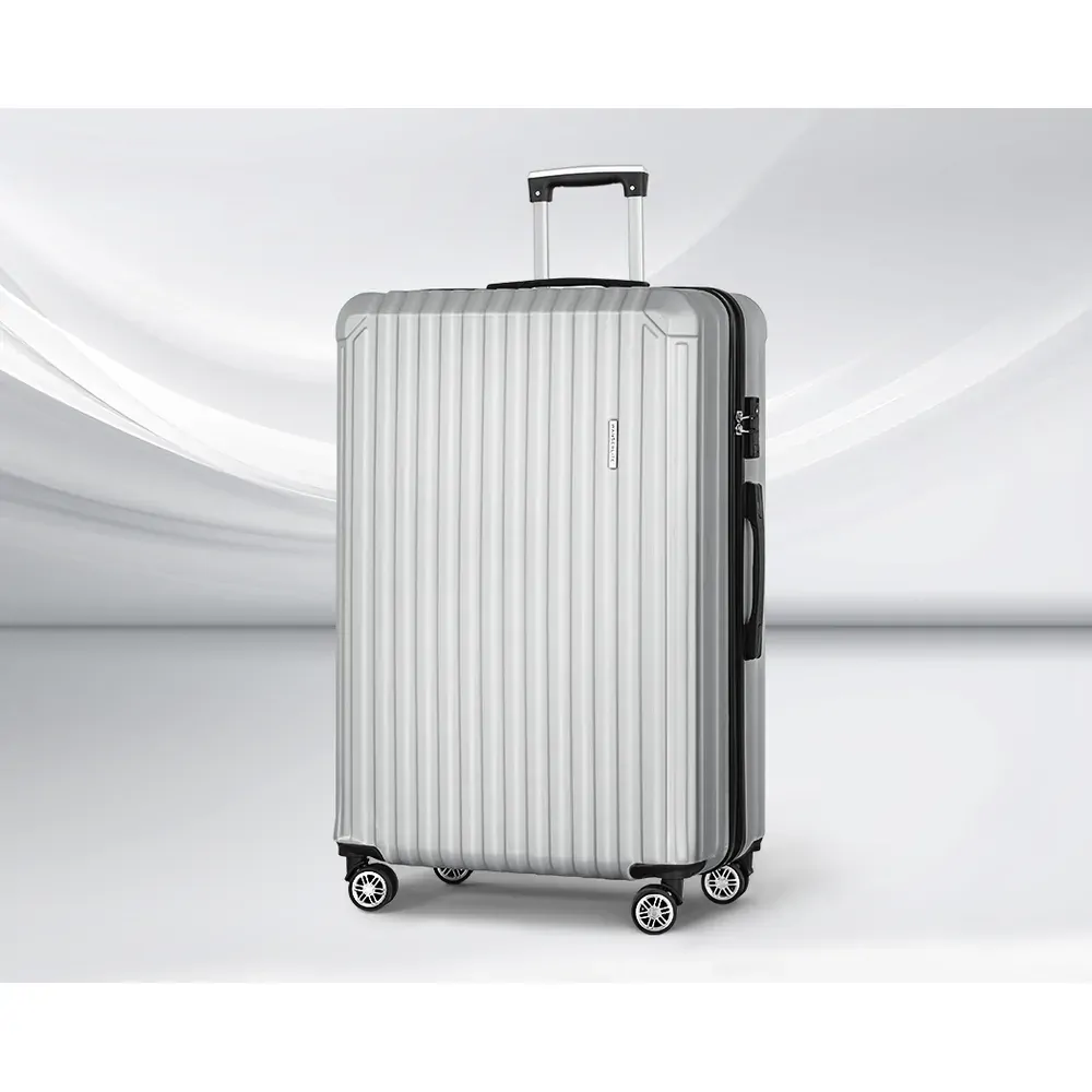 28'' Luggage Travel Suitcase Set TSA Carry On Hard Case Light Grey 28'' Luggage Travel Suitcase Set TSA Carry On Hard Case Light Grey