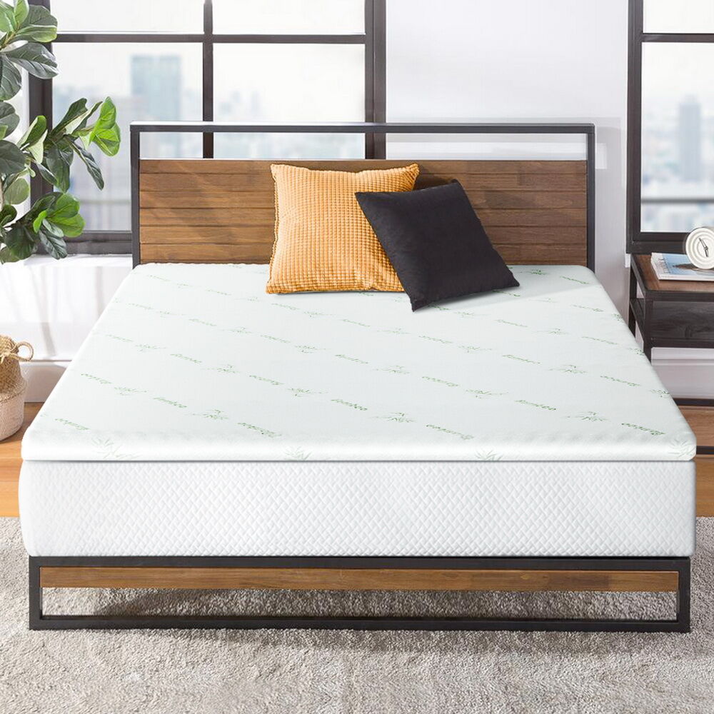 Memory Foam Mattress Topper Cool Gel Bed Mat Bamboo 10cm Single Memory Foam Mattress Topper Cool Gel Bed Mat Bamboo 10cm Single
