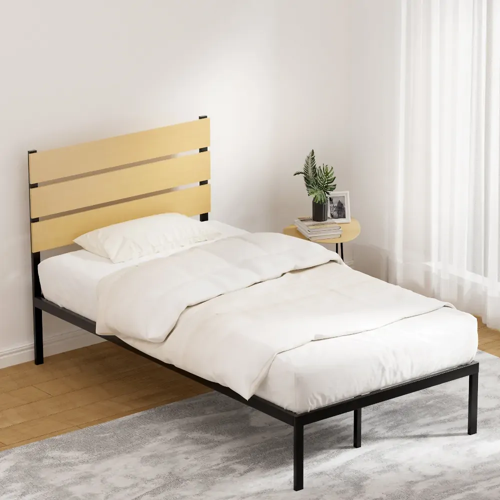Bed Frame King Single Size Metal Base Mattress Platform Foundation PAULA Bed Frame King Single Size Metal Base Mattress Platform Foundation PAULA