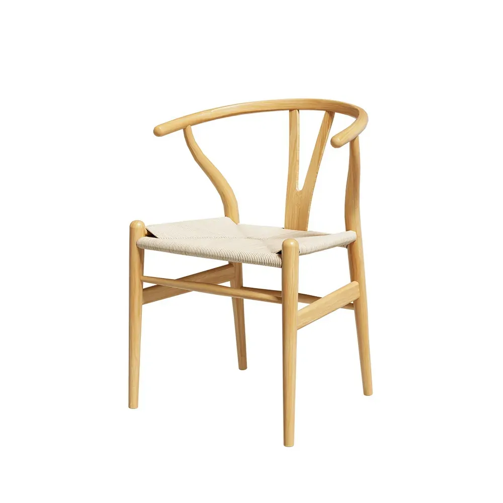 Dining Chair Wooden Rattan Seat Wishbone Back Dining Chair Wooden Rattan Seat Wishbone Back