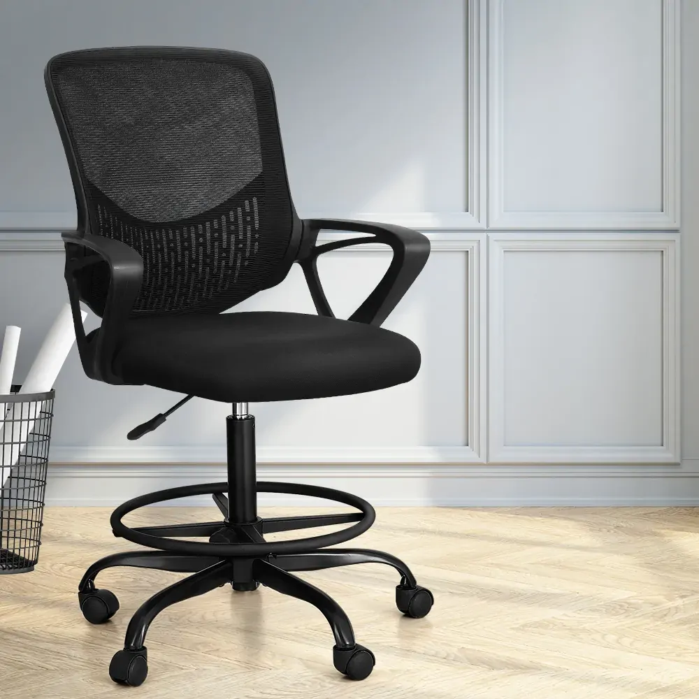 Office Chair Drafting Stool Computer Standing Desk Mesh Chairs Black Office Chair Drafting Stool Computer Standing Desk Mesh Chairs Black