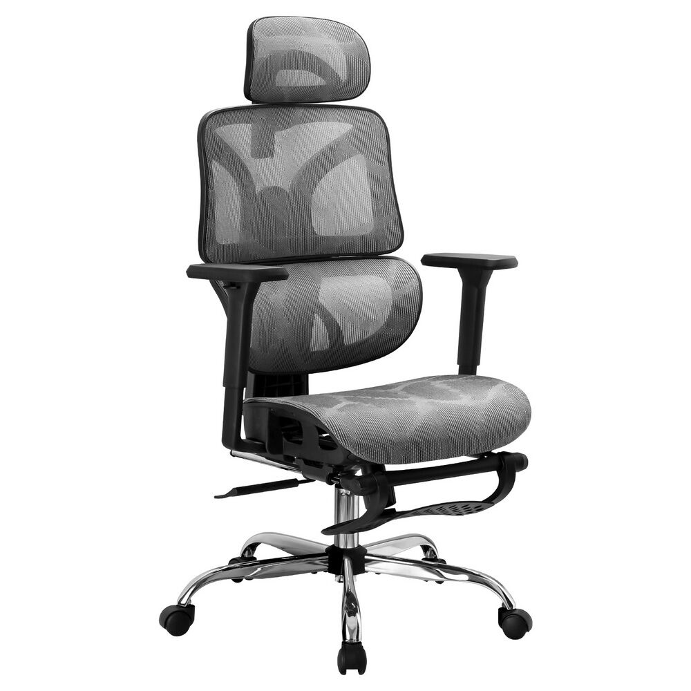 Ergonomic Office Chair Footrest Grey Ergonomic Office Chair Footrest Grey