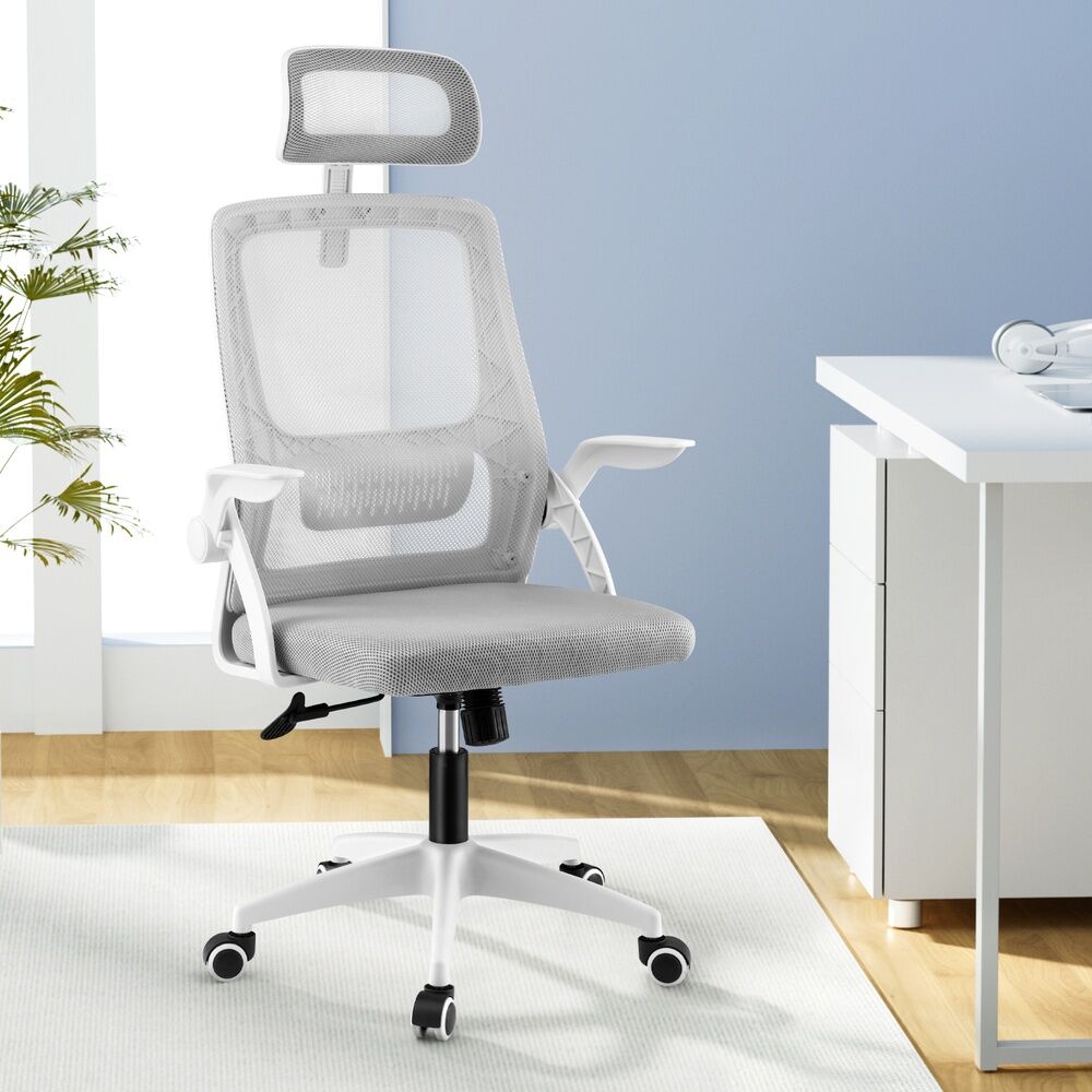 Artiss Ergonomic Office Chair Computer Desk Chairs Headrest Adjustable Grey Artiss Ergonomic Office Chair Computer Desk Chairs Headrest Adjustable Grey