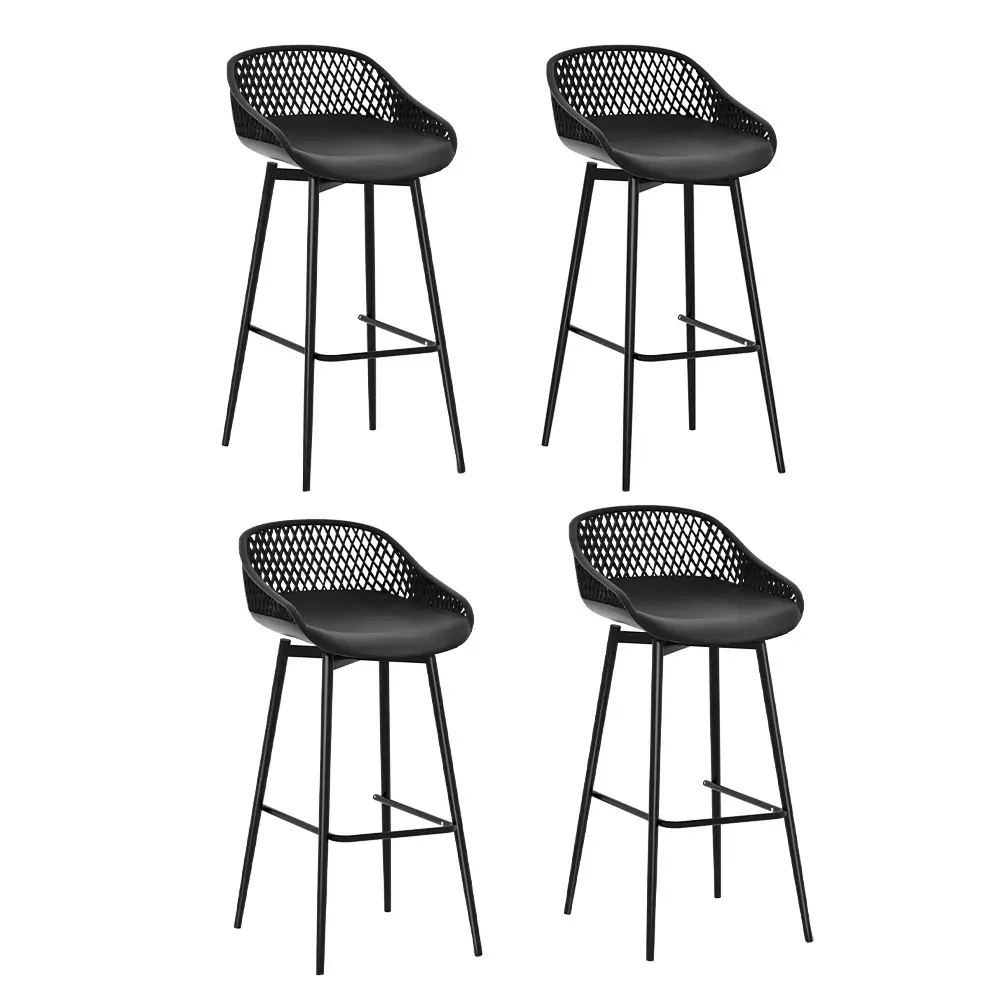 4-Piece Outdoor Bar Stools Plastic Metal Dining Chair Balcony 4-Piece Outdoor Bar Stools Plastic Metal Dining Chair Balcony