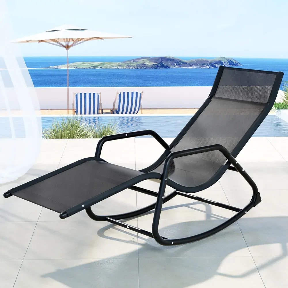 Sun Lounge Rocking Chair Outdoor Lounger Patio Furniture Pool Garden Sun Lounge Rocking Chair Outdoor Lounger Patio Furniture Pool Garden