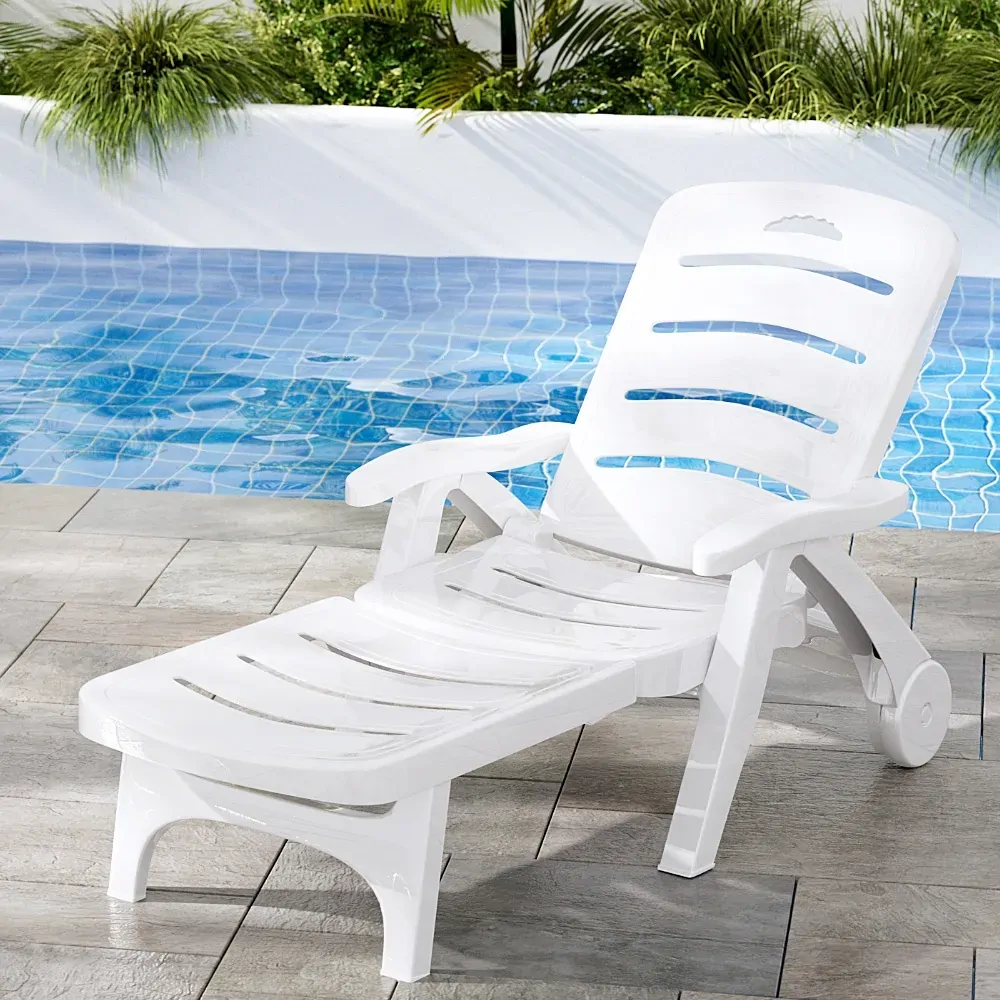 Sun Lounger Folding Chaise Lounge Chair Wheels Patio Outdoor Furniture Sun Lounger Folding Chaise Lounge Chair Wheels Patio Outdoor Furniture