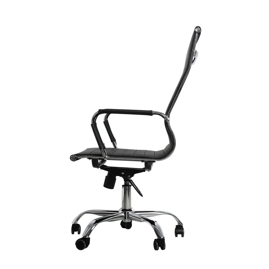 Office Chair Gaming Chair Home Work Study PU Mat Seat High-Back Computer Black Office Chair Gaming Chair Home Work Study PU Mat Seat High-Back Computer Black