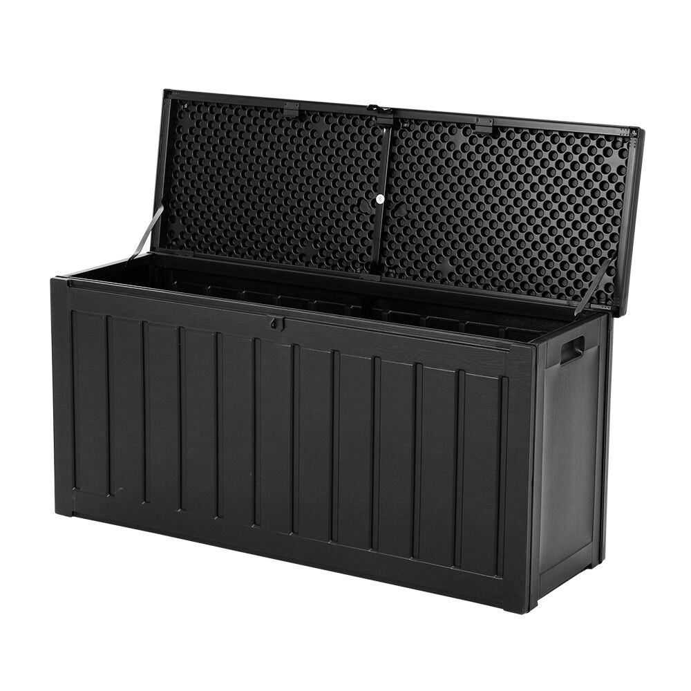 Outdoor Storage Box 240L Container Lockable Garden Bench Tool Shed Black Outdoor Storage Box 240L Container Lockable Garden Bench Tool Shed Black