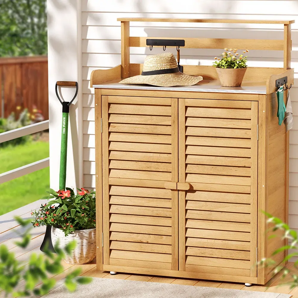 Outdoor Storage Cabinet Box Potting Bench Table Shelf Chest Garden Shed Outdoor Storage Cabinet Box Potting Bench Table Shelf Chest Garden Shed