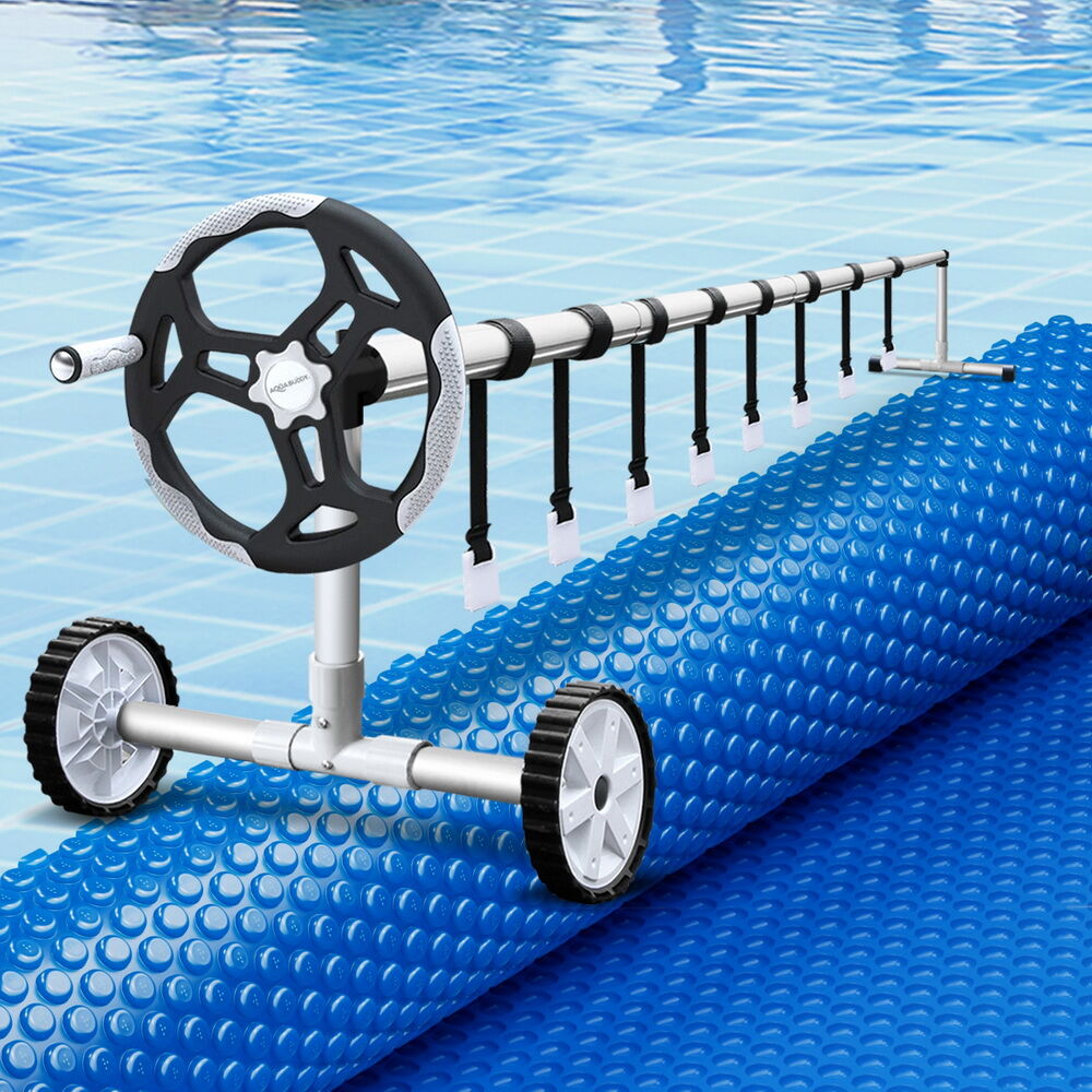 Aquabuddy Pool Cover 600 Micron 7x4m w/ Roller 5.55m Swimming Pools Solar Blanket Aquabuddy Pool Cover 600 Micron 7x4m w/ Roller 5.55m Swimming Pools Solar Blanket