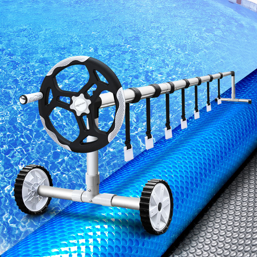 Aquabuddy Pool Cover 9.5x5m 400 Micron Swimming Pool Solar Blanket 5.5m Roller Aquabuddy Pool Cover 9.5x5m 400 Micron Swimming Pool Solar Blanket 5.5m Roller