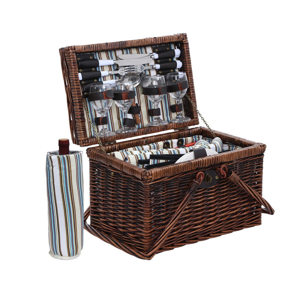 4 Person Picnic Basket Set Folding Insulated bag 4 Person Picnic Basket Set Folding Insulated bag