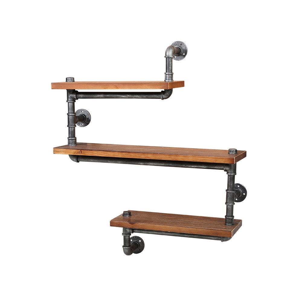 Floating DIY Pipe Shelf 3 Tiers - IONA Floating DIY Pipe Shelf 3 Tiers - IONA