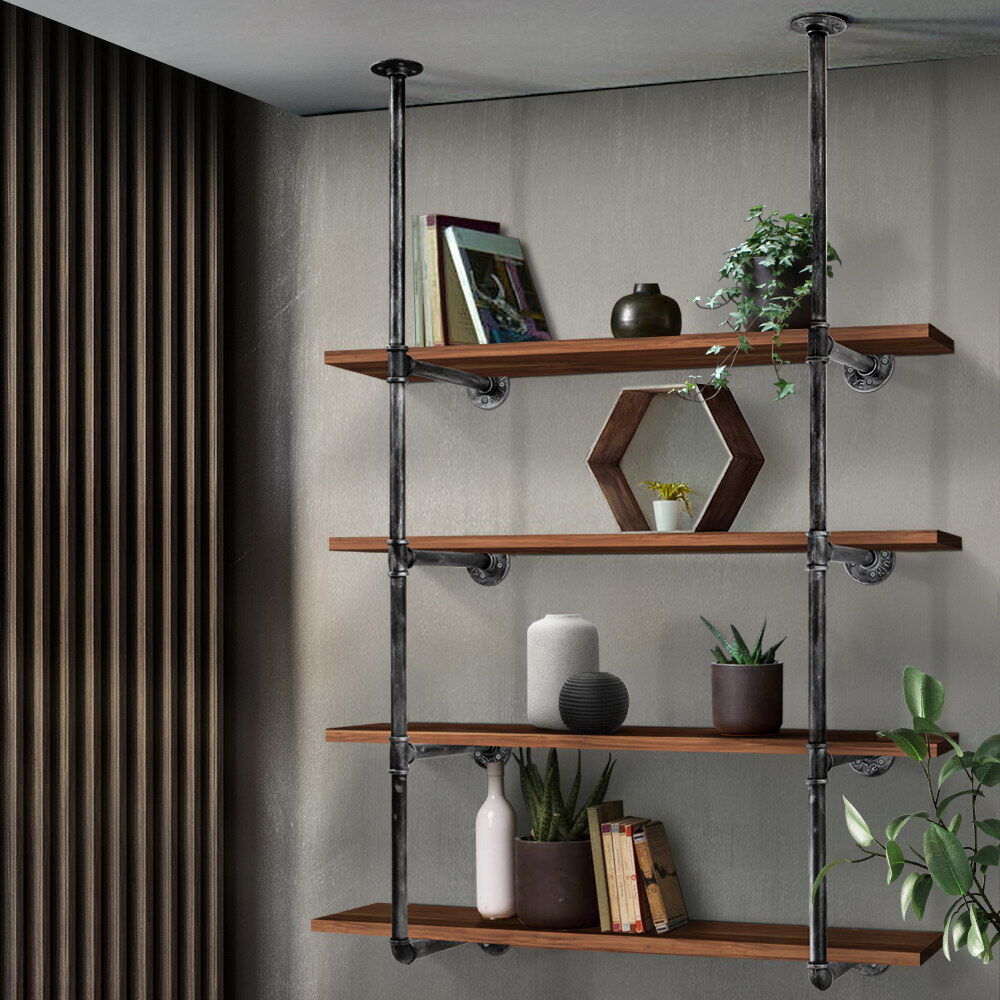 Floating DIY Pipe Shelf Metal Brackets Set of 2 Floating DIY Pipe Shelf Metal Brackets Set of 2