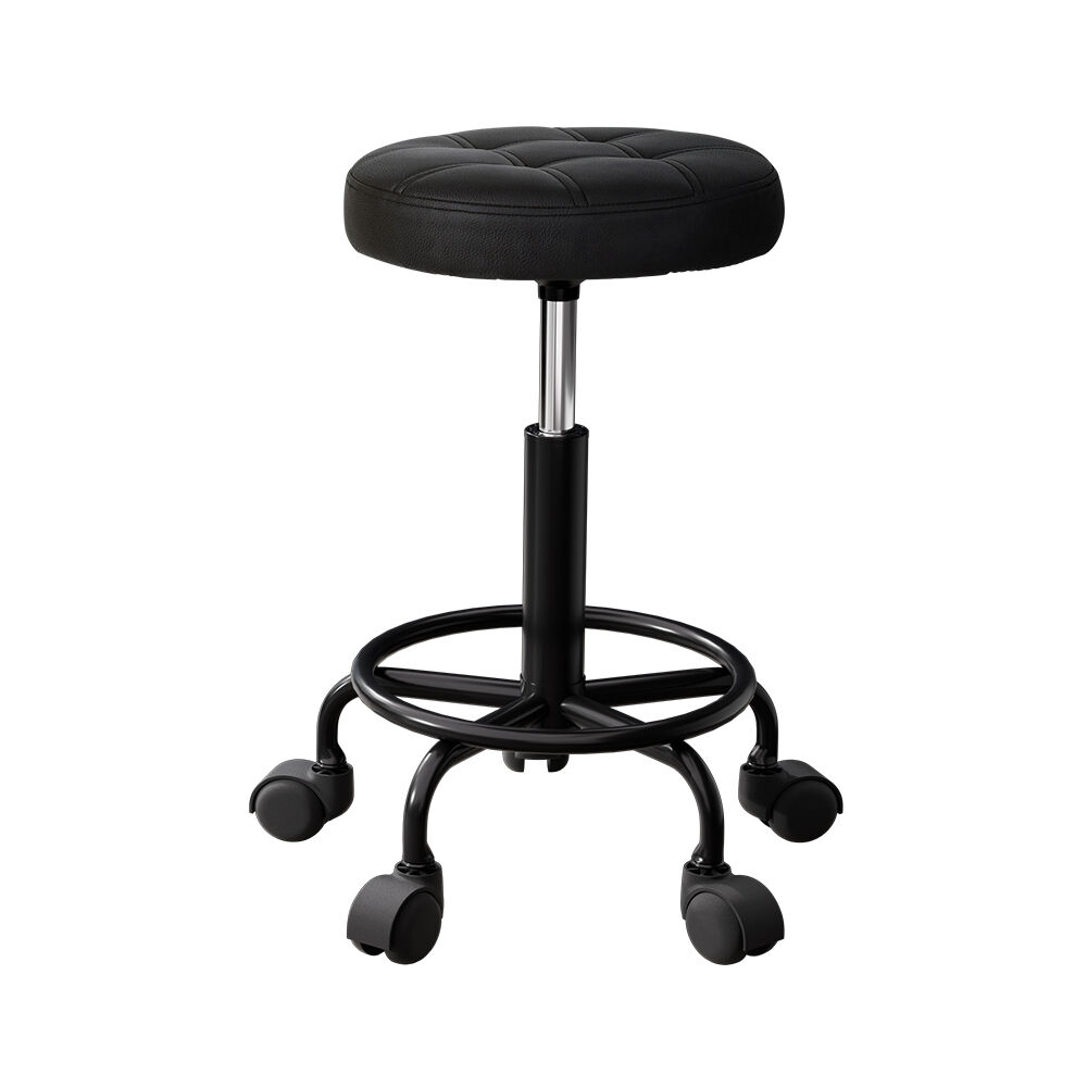 Artiss Salon Stool Round Swivel Chairs Black Artiss Salon Stool Round Swivel Chairs Black