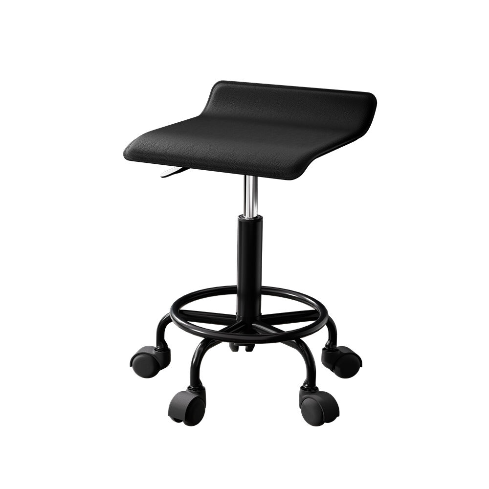 Artiss Salon Stool Square Swivel Chair Black Artiss Salon Stool Square Swivel Chair Black