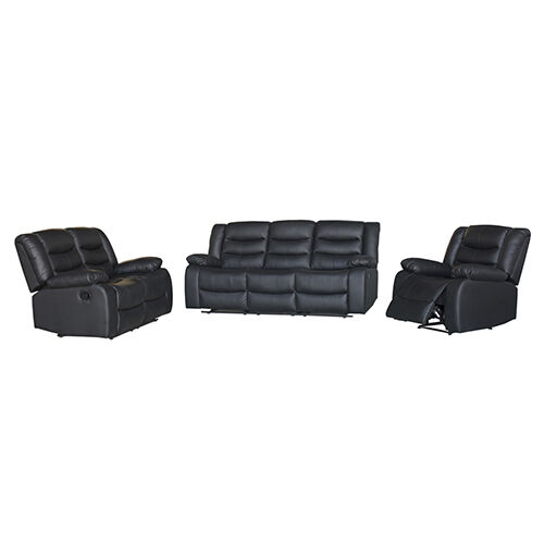 Fantasy Recliner PU Leather 3R+2R+1R Black Fantasy Recliner PU Leather 3R+2R+1R Black