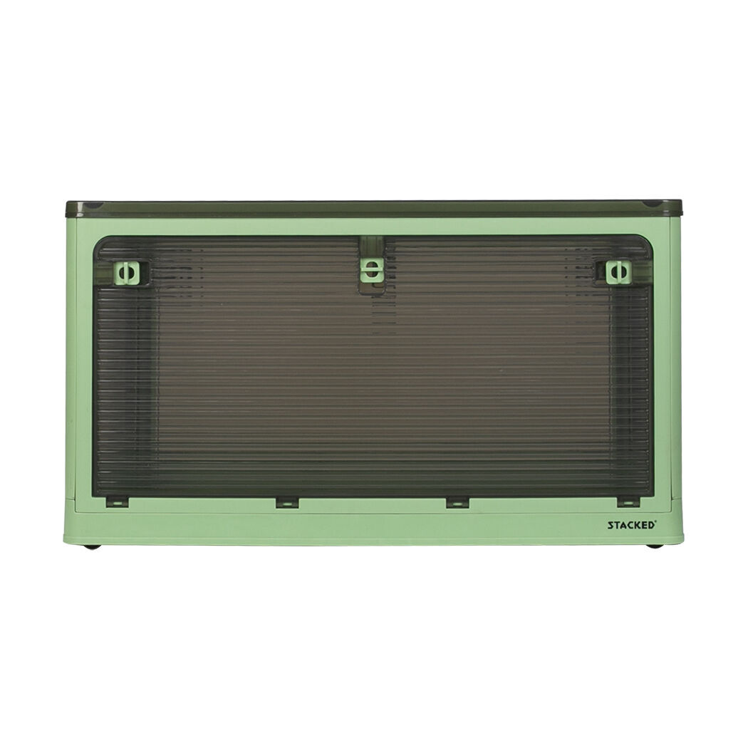 Storage Box Plastic Stackable Container L Green Large Storage Box Plastic Stackable Container L Green Large