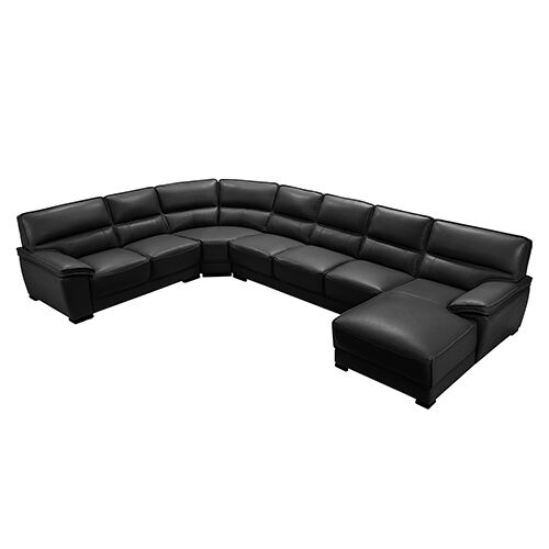 Hugo Sofa PU Leather 7 Seater Black Hugo Sofa PU Leather 7 Seater Black