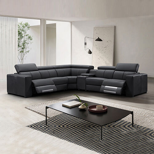 Washington Real Leather Sofa With PVC Black Colour Washington Real Leather Sofa With PVC Black Colour