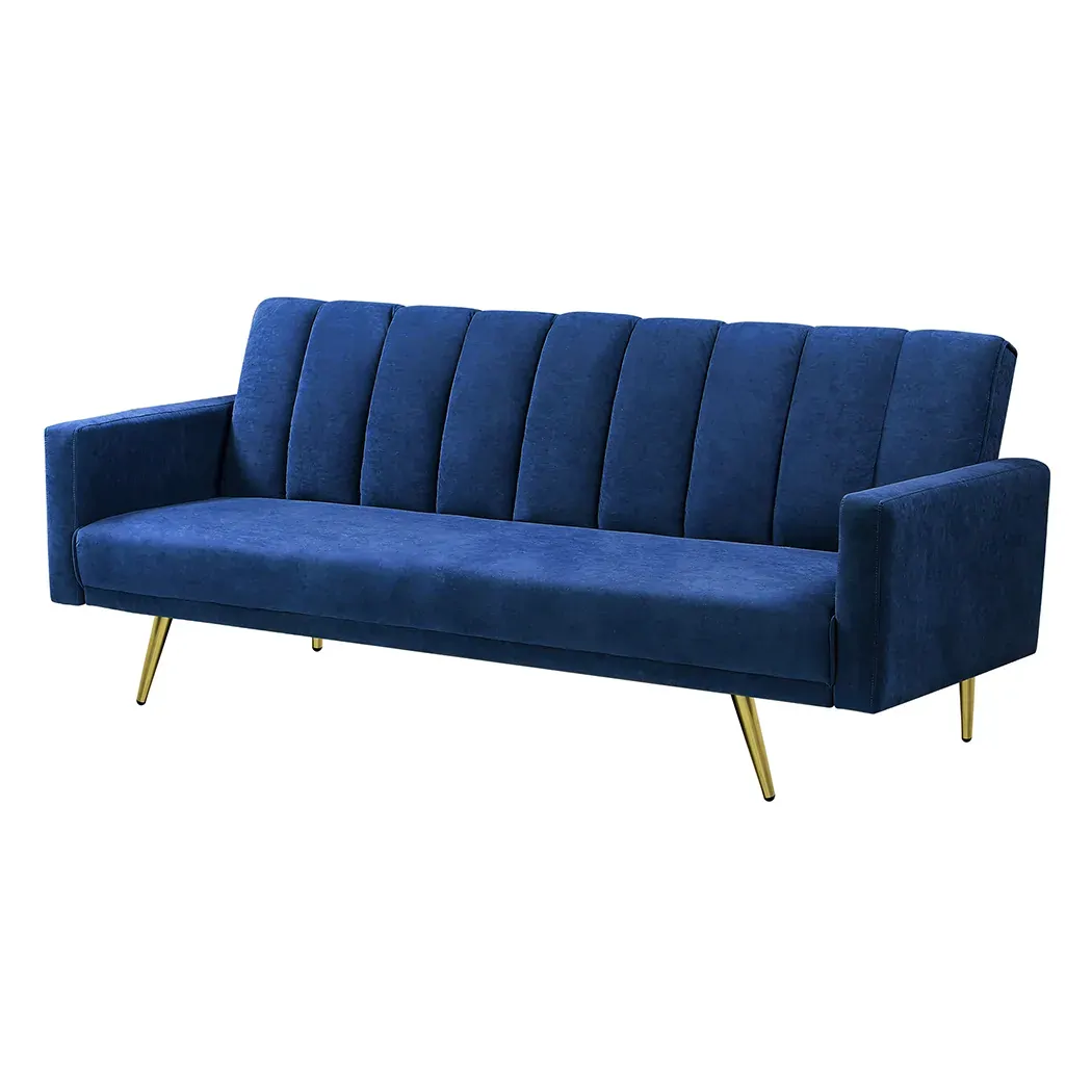 Sofa Bed Convertible Velvet Lounge Recliner Couch Sleeper 3 Seater Blue Sofa Bed Convertible Velvet Lounge Recliner Couch Sleeper 3 Seater Blue