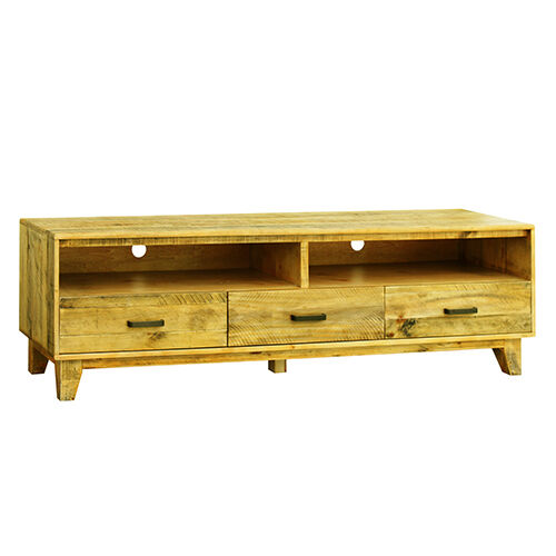 TV Cabinet with 3 Storage Drawers with Shelf in Wooden Entertainment Unit in Light Brown Colour TV Cabinet with 3 Storage Drawers with Shelf in Wooden Entertainment Unit in Light Brown Colour