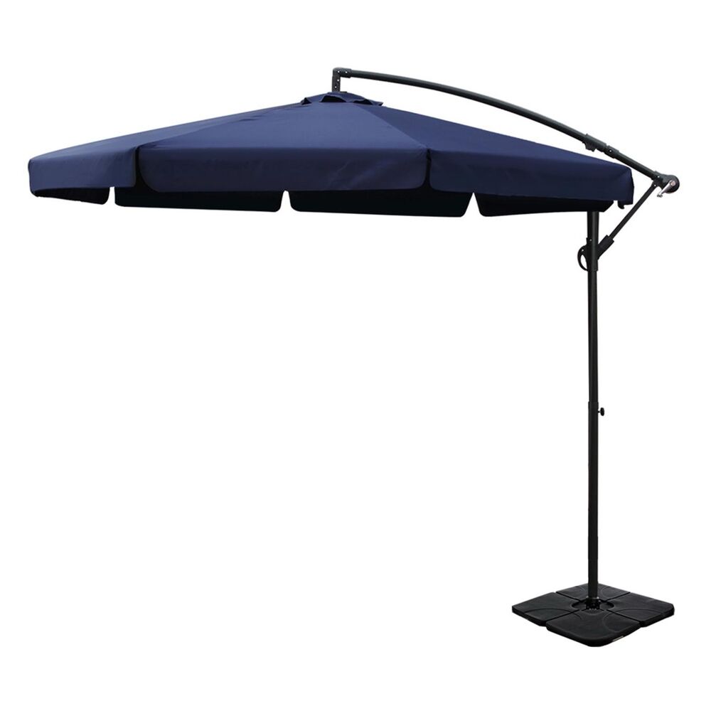 3m Outdoor Umbrella w/Base Cantilever Garden Beach Patio Navy 3m Outdoor Umbrella w/Base Cantilever Garden Beach Patio Navy