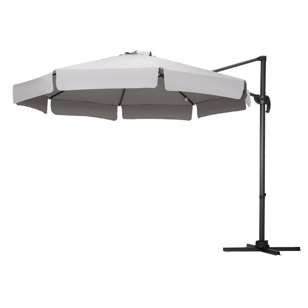 3m Outdoor Umbrella Cantilever 360 Degree Tilt Beach Roma Grey 3m Outdoor Umbrella Cantilever 360 Degree Tilt Beach Roma Grey